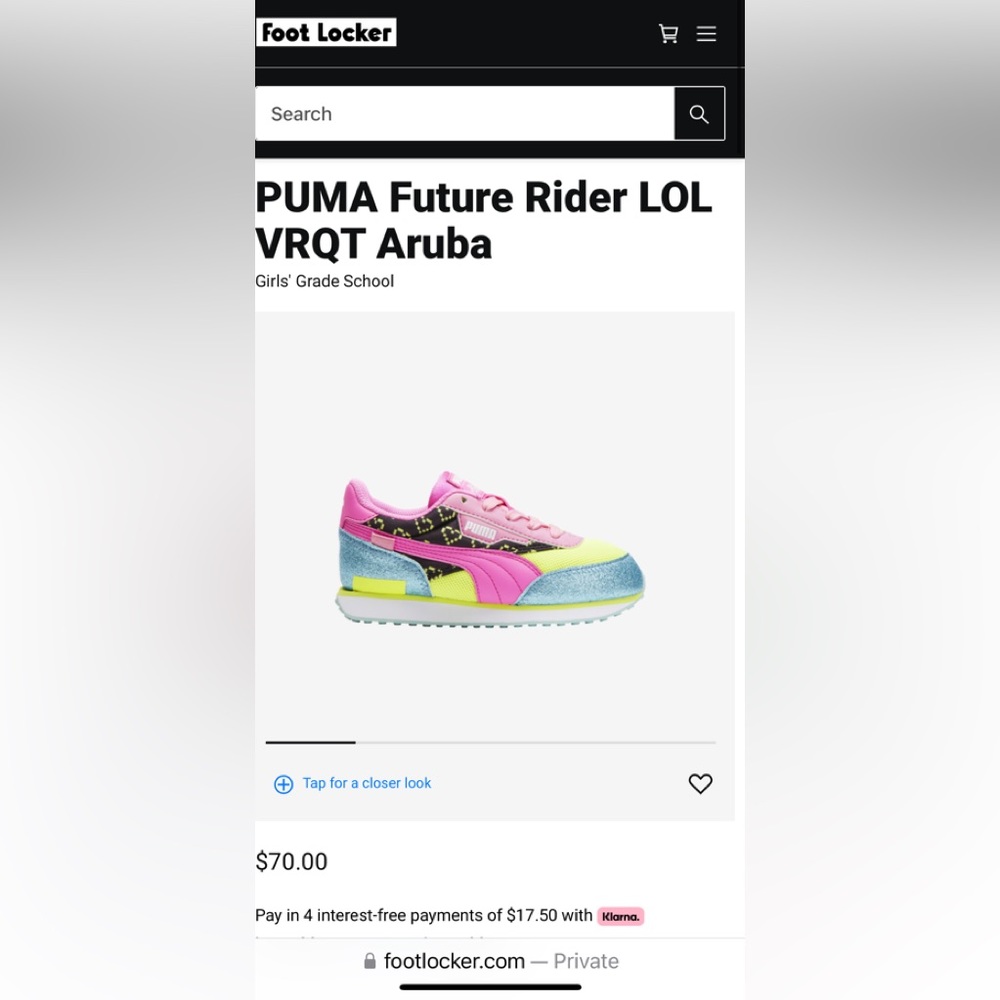 Brand new in box puma future riders size 6 1/2 Junior-great gift!